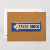 One Way Sign in Italiaans - Senso Unico Briefkaart (Voorkant / Achterkant)