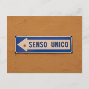 One Way Sign in Italiaans - Senso Unico Briefkaart