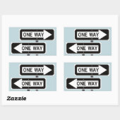 One way sign rechthoekige sticker (Vel)