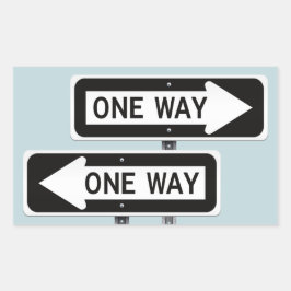 One way sign rechthoekige sticker