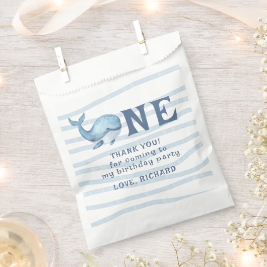 ONE WHALE 1e verjaardag onder het Zee bedankt Bedankzakje (Geknipt)