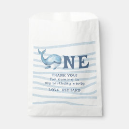 ONE WHALE 1e verjaardag onder het Zee bedankt Bedankzakje