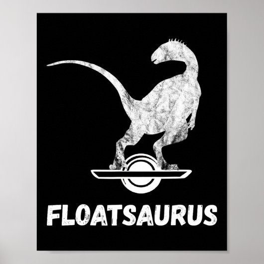 One Wheel Retro Electric Skateboard Float Brachios Poster (Voorkant)