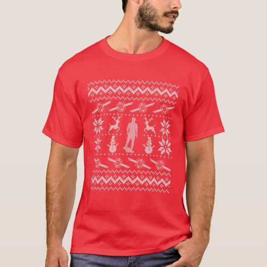 One Wheel Ugly kerstSweater Skateboard Float T-shirt (Voorkant)