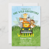 One Wild Adventure | Wilde 1 | Eerste verjaardag Kaart (Voorkant)