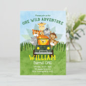One Wild Adventure | Wilde 1 | Eerste verjaardag Kaart (Staand voorkant)