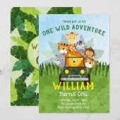 One Wild Adventure | Wilde 1 | Eerste verjaardag Kaart (Voorkant / Achterkant)