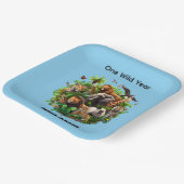 One Wild Year Boy's 1st Birthday Papieren Bord (Gebogen)