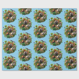 One Wild Year Boy's 1st Birthday Wrapping Paper Cadeaupapier