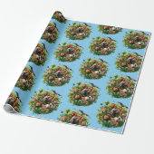 One Wild Year Boy's 1st Birthday Wrapping Paper Cadeaupapier (Uitgerold)