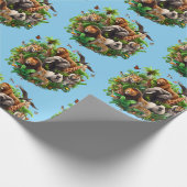 One Wild Year Boy's 1st Birthday Wrapping Paper Cadeaupapier (Hoek)