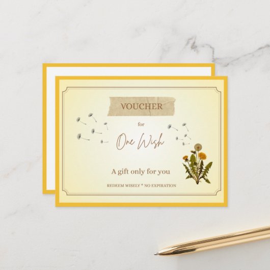 'One Wish' Grappige Cijfercadeaukaart Briefkaart (Voorkant / Achterkant in situ)