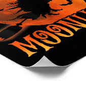 One Witch Riding Broom Halloween Magic Poster (Hoek)