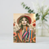 One Woman Two Styles Stripes Mode schets Briefkaart (Staand voorkant)