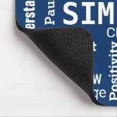 "One Word" Positieve Word Cloud op Navy Blue Muismat (Hoek)