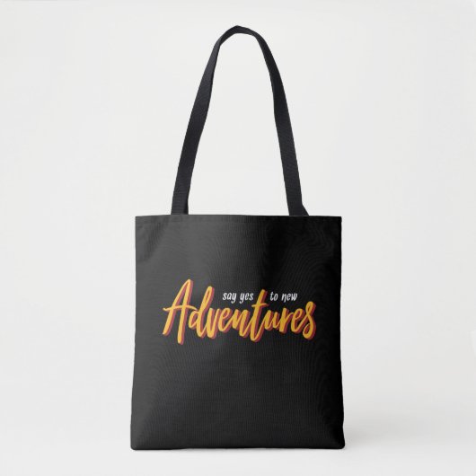 One Word That Say Adventure Inspirational Quote Tote Bag (Voorkant)