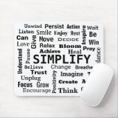 "One Word" Word Cloud op wit Muismat (Met muis)