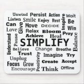 "One Word" Word Cloud op wit Muismat (Voorkant)