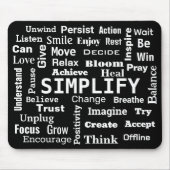 "One Word" Word Cloud op zwart Muismat (Voorkant)
