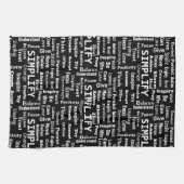 "One Word" Word Cloud op zwart Theedoek (Horizontaal)