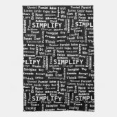 "One Word" Word Cloud op zwart Theedoek (Verticaal)