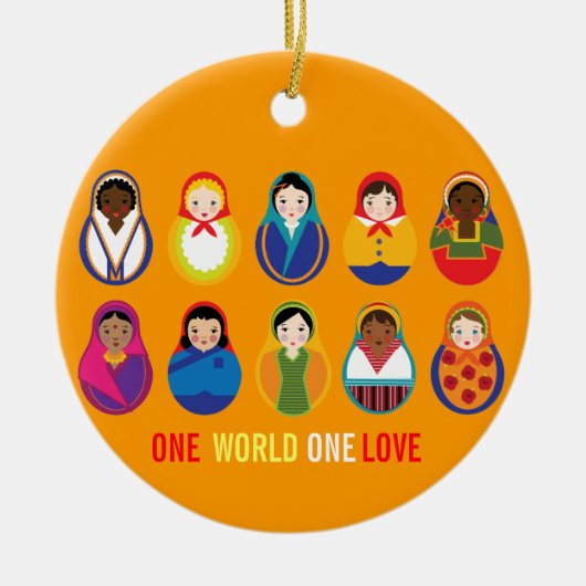 One world One Love Multicultural Ornament (Voorkant)