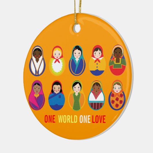 One world One Love Multicultural Ornament (Links)
