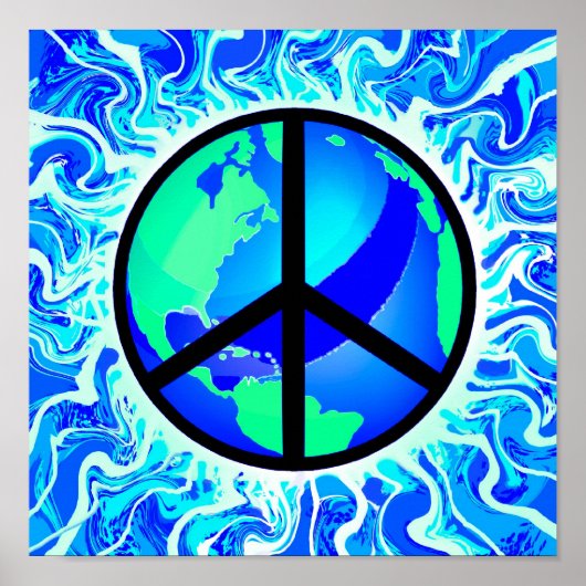 One World Peace Sign Poster (Voorkant)