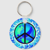 One World Peace Sign Sleutelhanger (Voorkant)