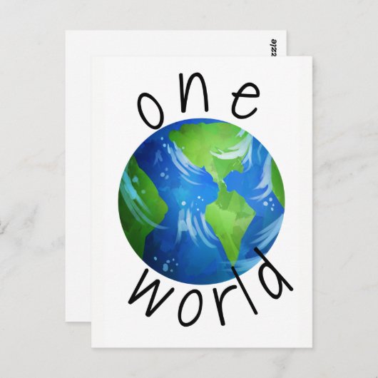 One World Protest Briefkaart (Voorkant / Achterkant)