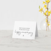 One Year Down Forever To Go Happy Jubileum Kaart (Gele Bloem)