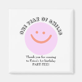 ONE YEAR OF SMILES Verjaardag Baby Details toevoeg Magneet