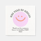 ONE YEAR OF SMILES Verjaardag Baby Details toevoeg Servet (Voorkant)