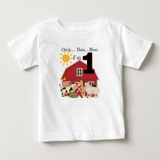 One Year Old Birthday Boerderij Thema (Voorkant)