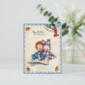 One Year Old Boys Verjaardag Briefkaart (Staand voorkant)