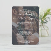 One Year Wedding Jubileum Reception 2 Photo Kaart (Staand voorkant)