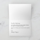 Onechte gouden glitterscript trouw dankkaart bedankkaart (Binnen)