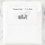 Onechte stad rechthoekige sticker (Tas)