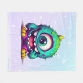 OneCru B is het eenogige vrolijke minimonster Fleece Deken (Voorkant (Horizontaal))