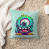 OneCru B is het eenogige vrolijke minimonster Kussen (Deken)