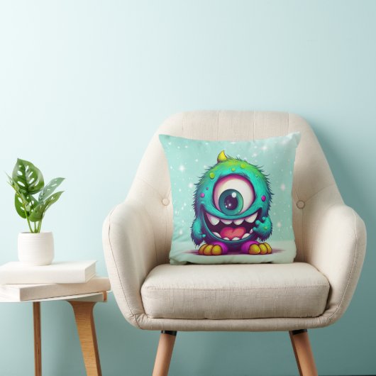 OneCru B is het eenogige vrolijke minimonster Kussen (Stoel)