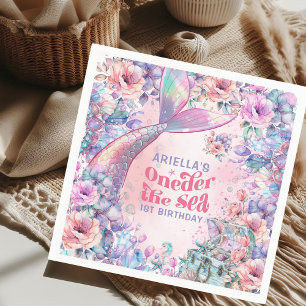 Oneder De Zee Bloem Glitter Zeemeermin Staart  Servet