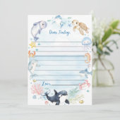 Oneder de Zee Party Time Capsule Bericht Kaart (Staand voorkant)