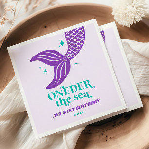 ONEder De Zee Zeemeermin 1e Eerste Verjaardagsfees Servet