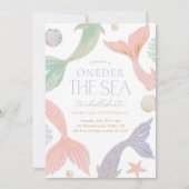 Oneder de Zee Zeemeermin 1e Verjaardag Kaart (Voorkant)