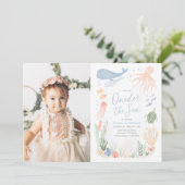 Oneder het Zee 1e Verjaardag Foto Kaart (Staand voorkant)