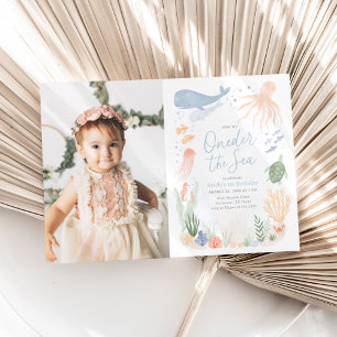 Oneder het Zee 1e Verjaardag Foto Kaart
