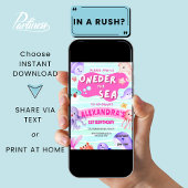 Oneder het Zee 1e Verjaardag Meisje Ocean Animals Kaart