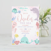 Oneder Het Zee 1e Verjaardag Meisje Schattigee Oce Kaart (Staand voorkant)
