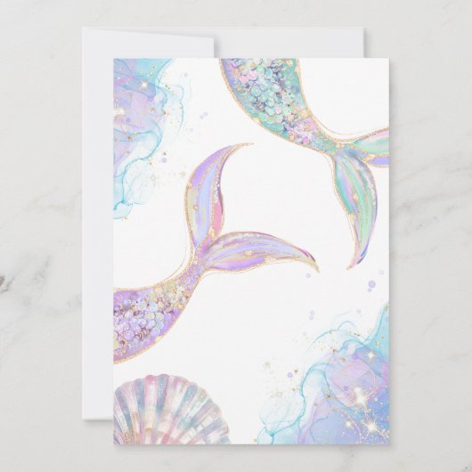 Oneder het Zee 1e verjaardag meisje uitnodiging (Achterkant)